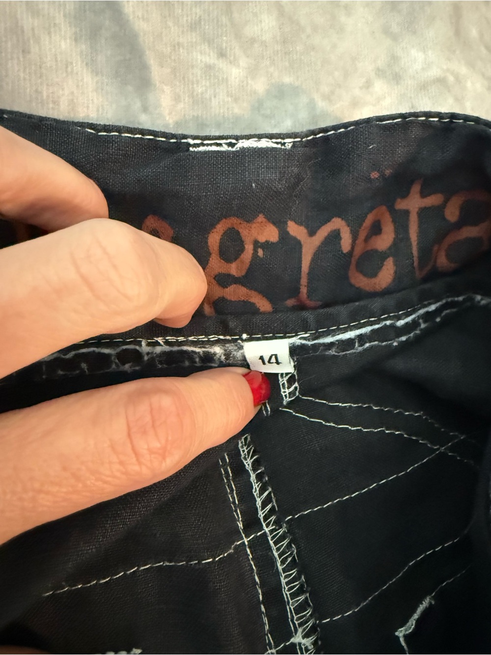 Johnny Was Pete & Greta Cargo Pants with Contrast Stitching 100% linen - Picture 3 of 9